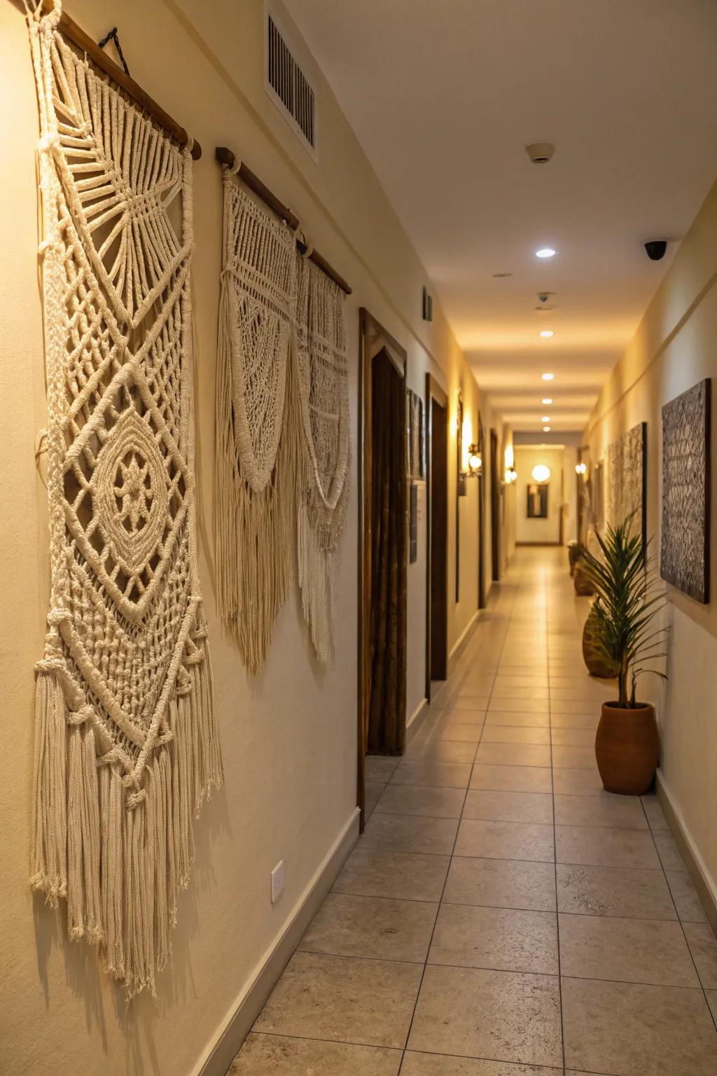 Woven fabric artistry lends dimension and individuality to a residence.