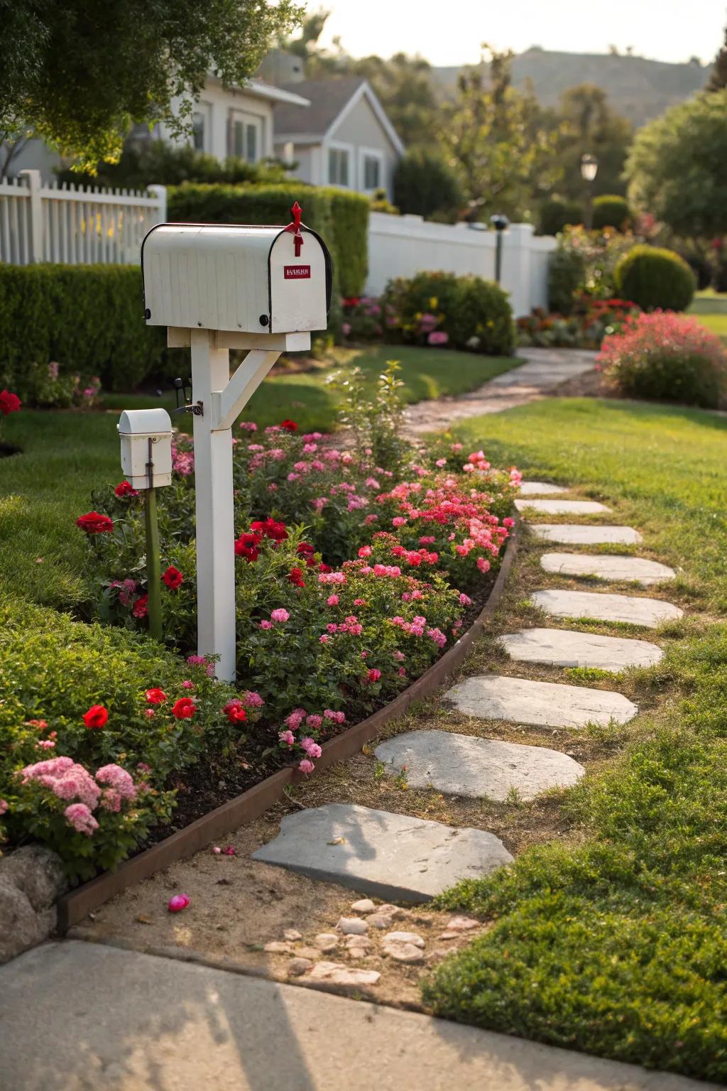 Stepping stones add charm and provide easy access to your mailbox.