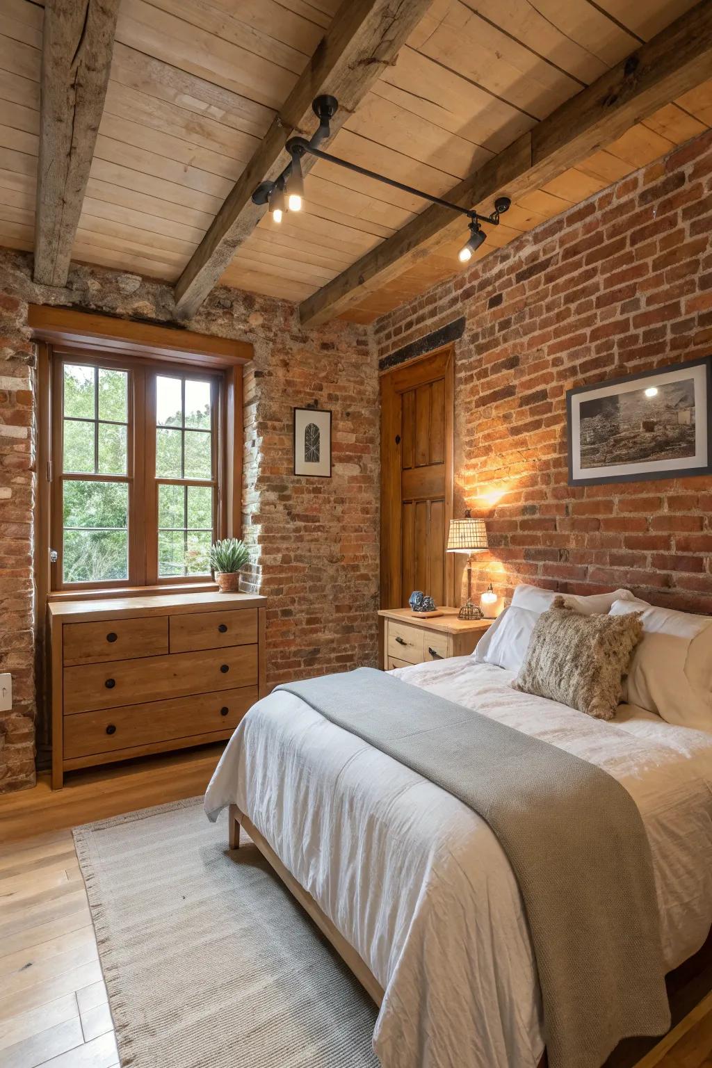 Genuine aspects similar to masonry and timbers infuse warmth and persona.