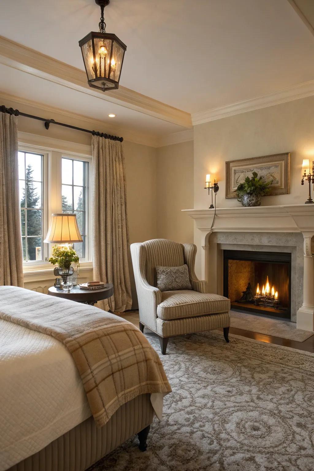 Craft an inviting nook with seating settings by the hearth.