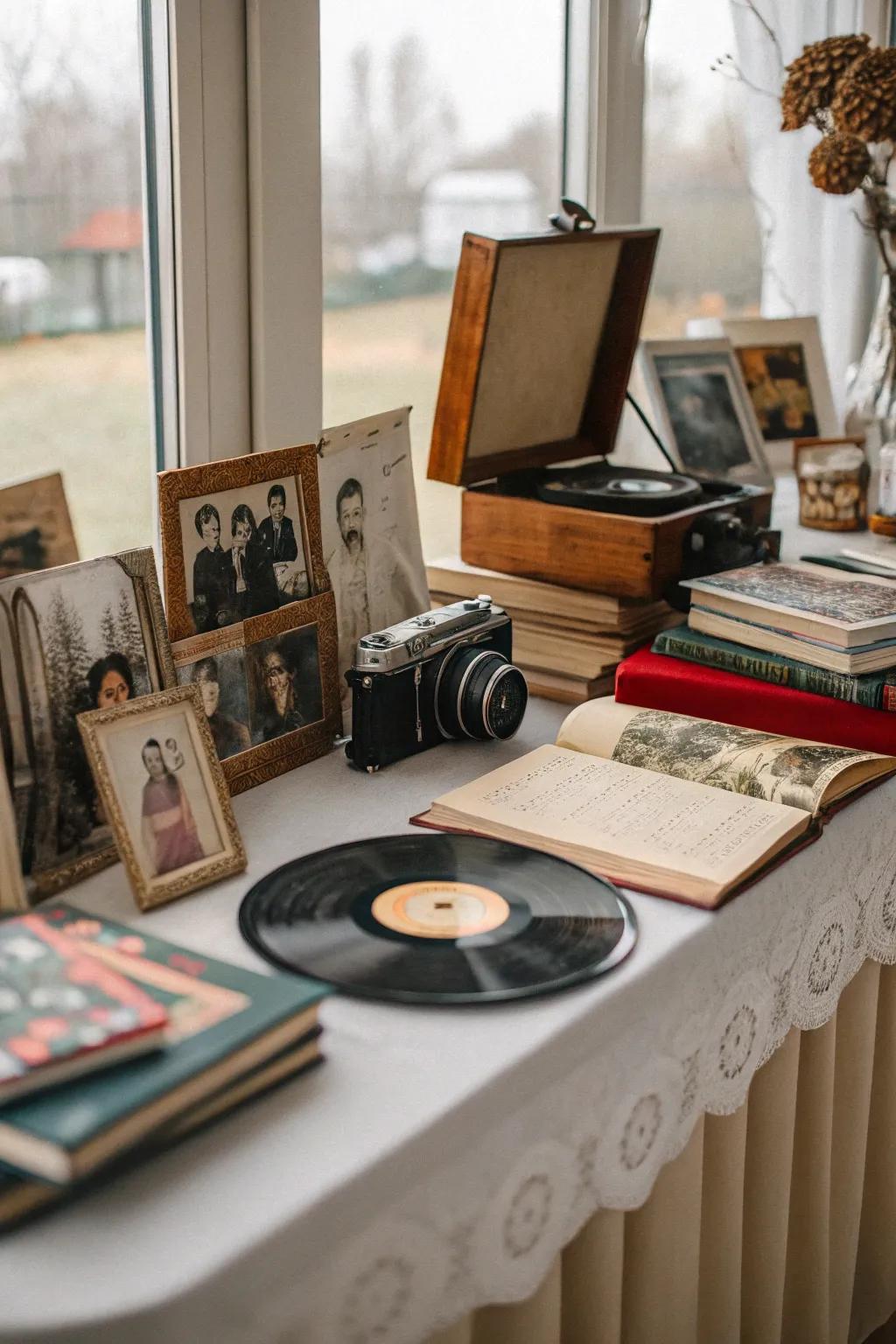 Unique personal items give character and importance to your memory display.