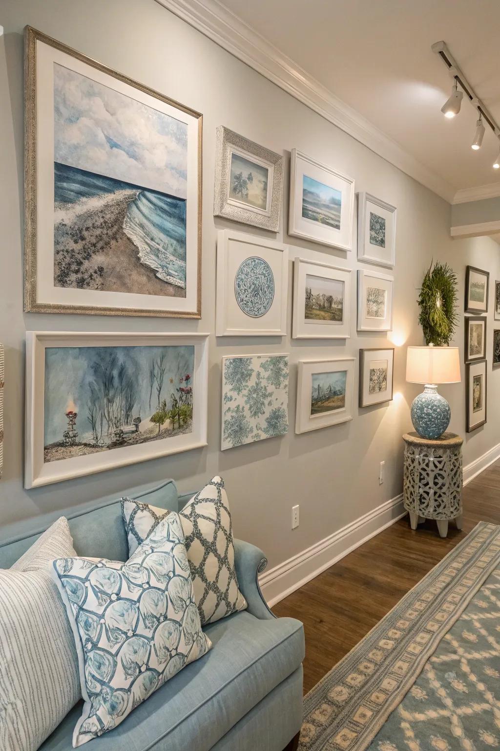 A harmonious spectrum of shades merges the aesthetic.