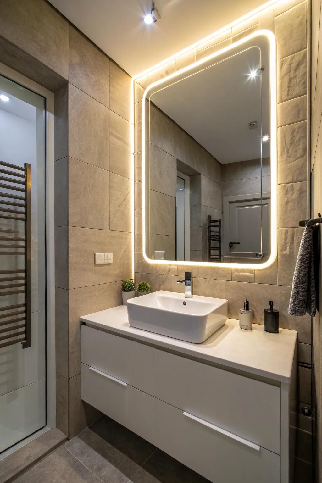 Built-in lights elevate both style and function.