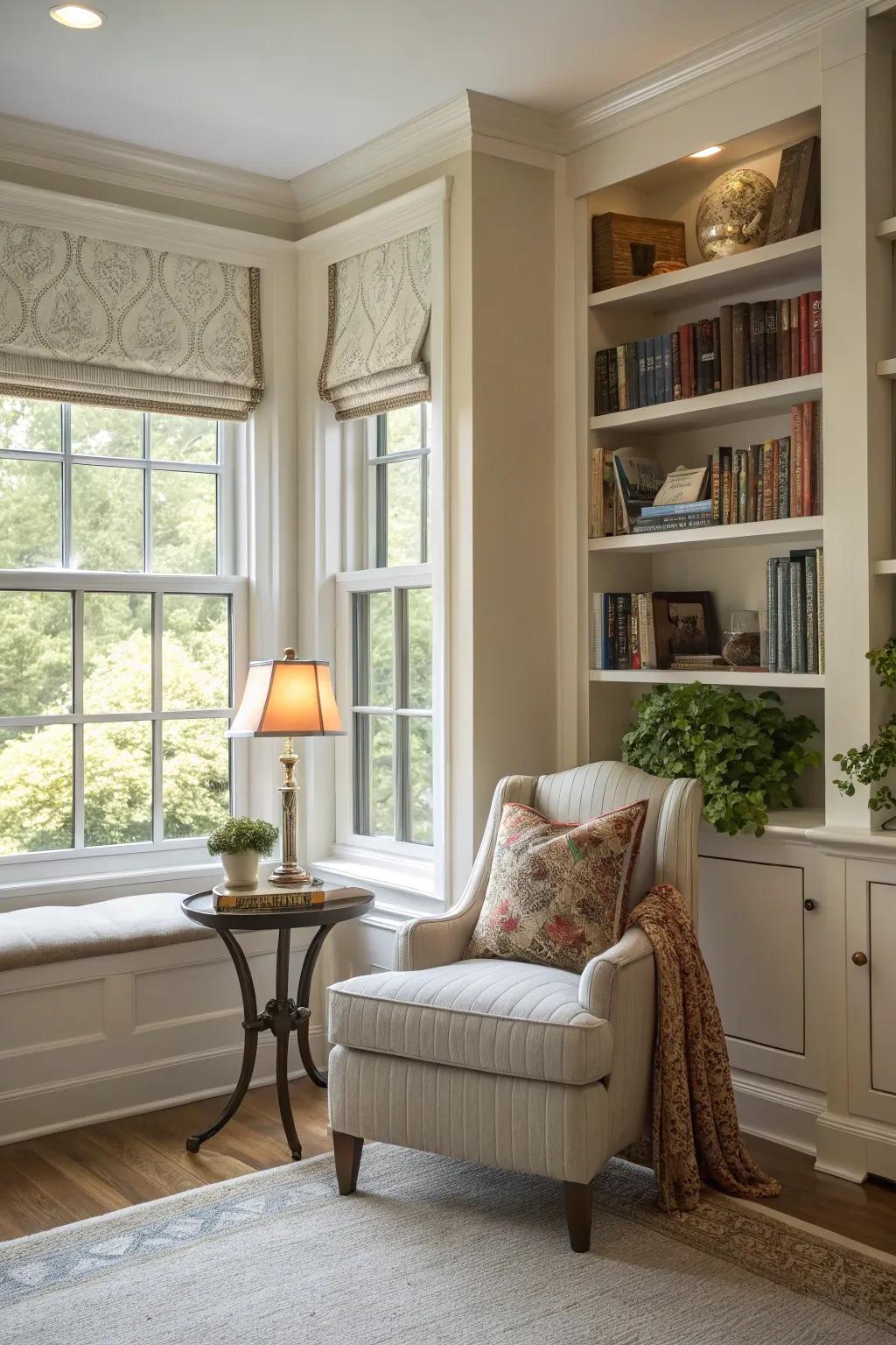 Functional and stylish window trim improves room decor.