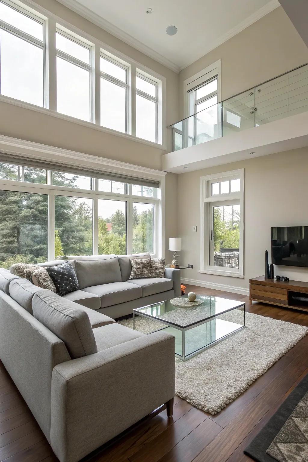 A contemporary living area featuring refined contemporary furniture.