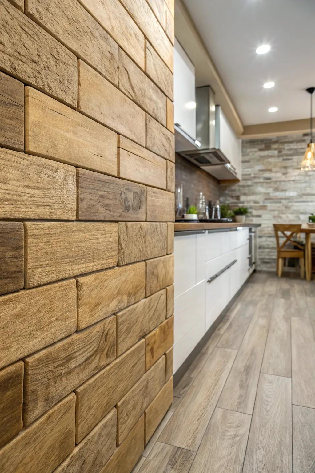 Wood-look tiles offer a natural feel that's easy to maintain.