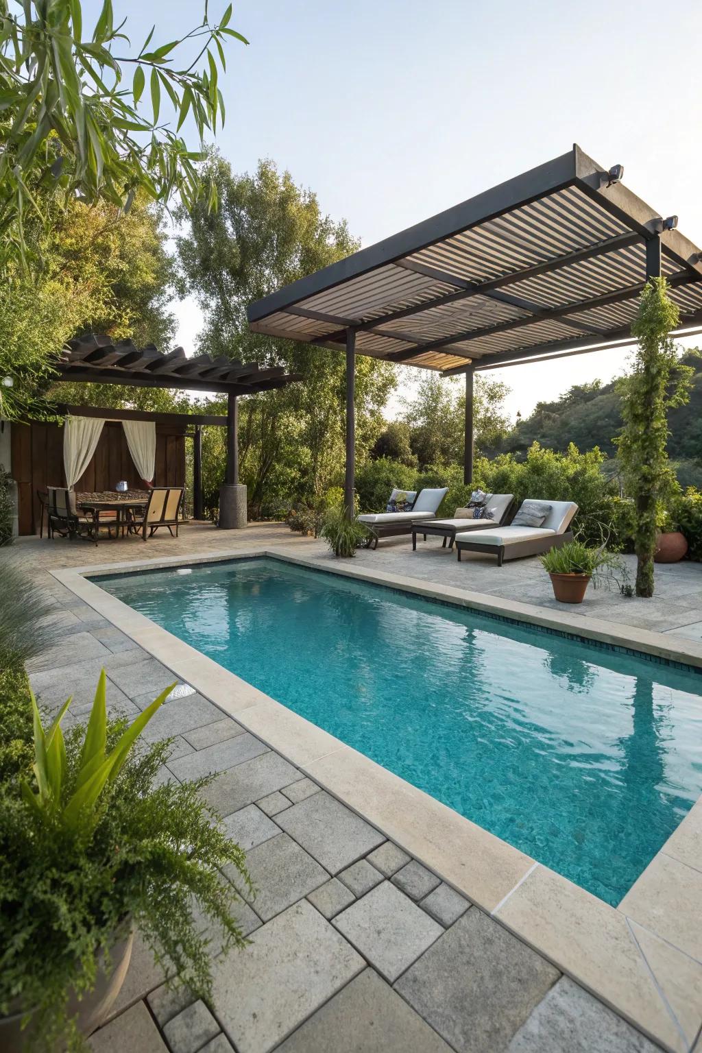 Broaden your habitable space through a poolside patio.