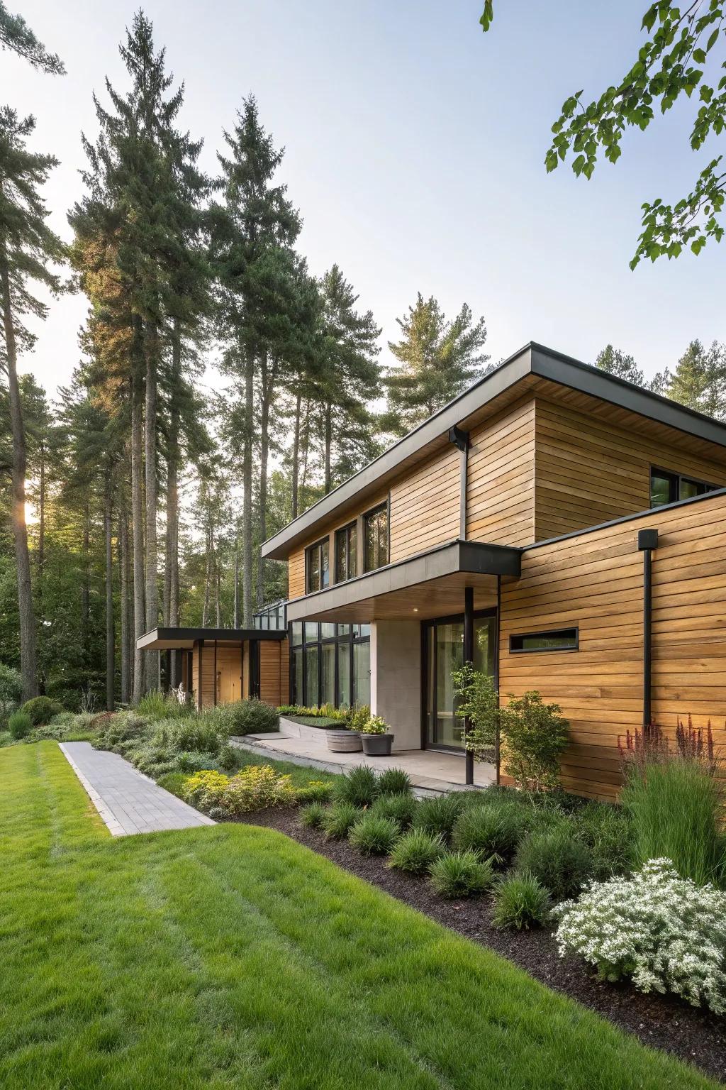 Nature-inspired materials add warmth and promote sustainability.