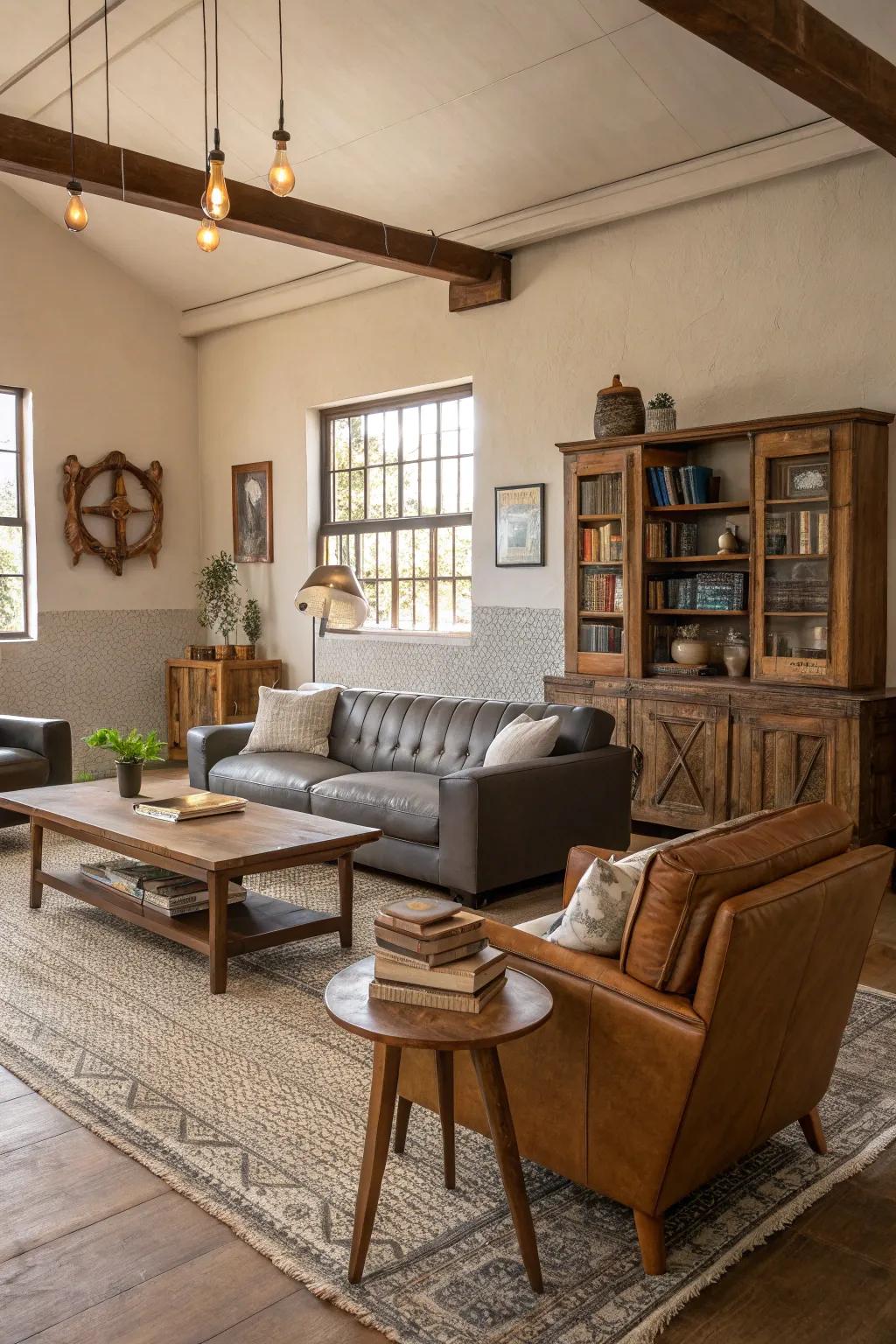 A great combination of modern and country decor.