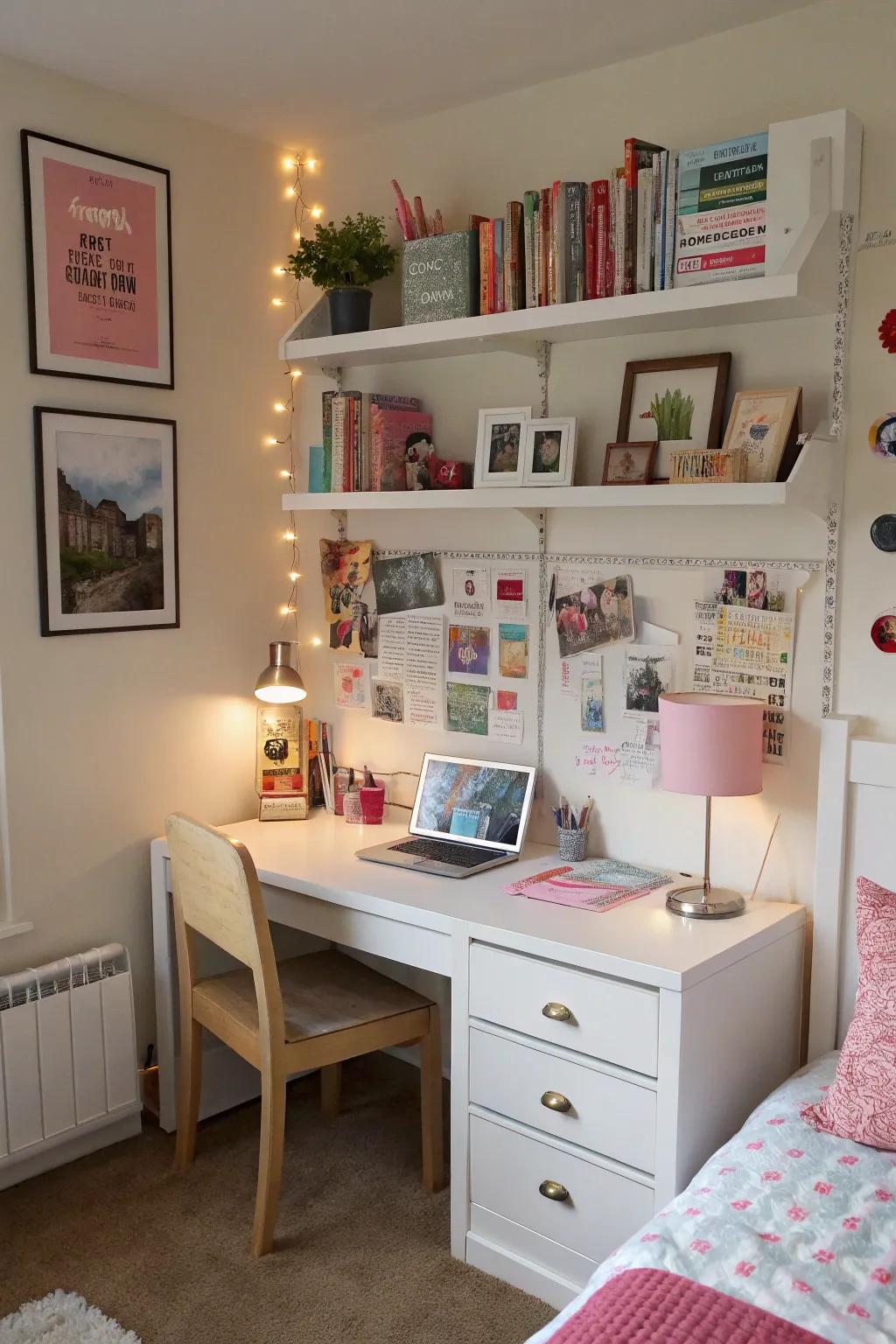 A neatly arranged study space enhances focus.
