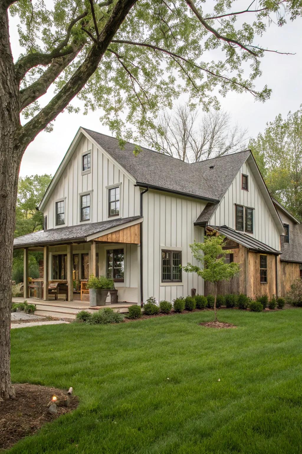 Farmhouse appeal with batten and board cladding