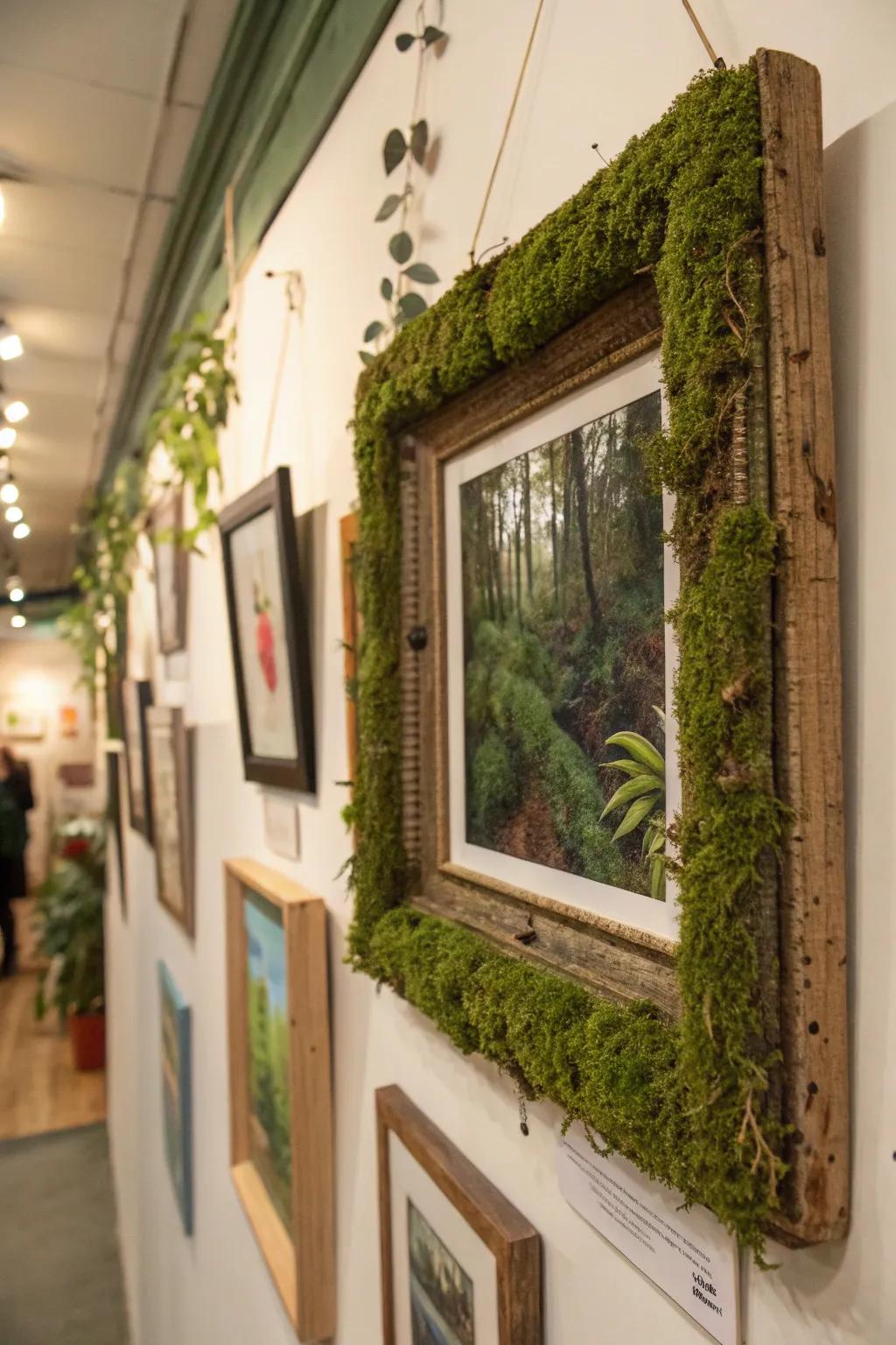 A creative mossy portrait border that doubles as an animated masterpiece.