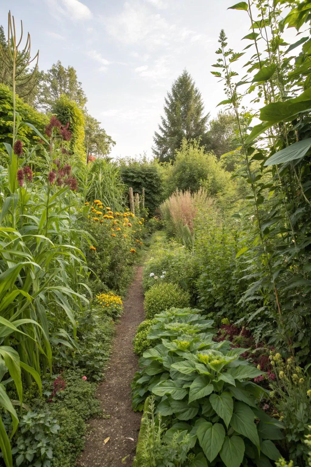 Tiered horticulture appends profundity and curiosity to a narrow garden.