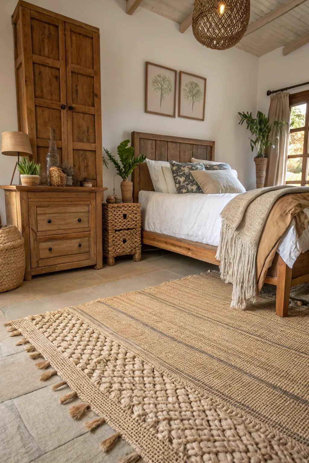 Natural fiber carpets offer both sustainability and style.