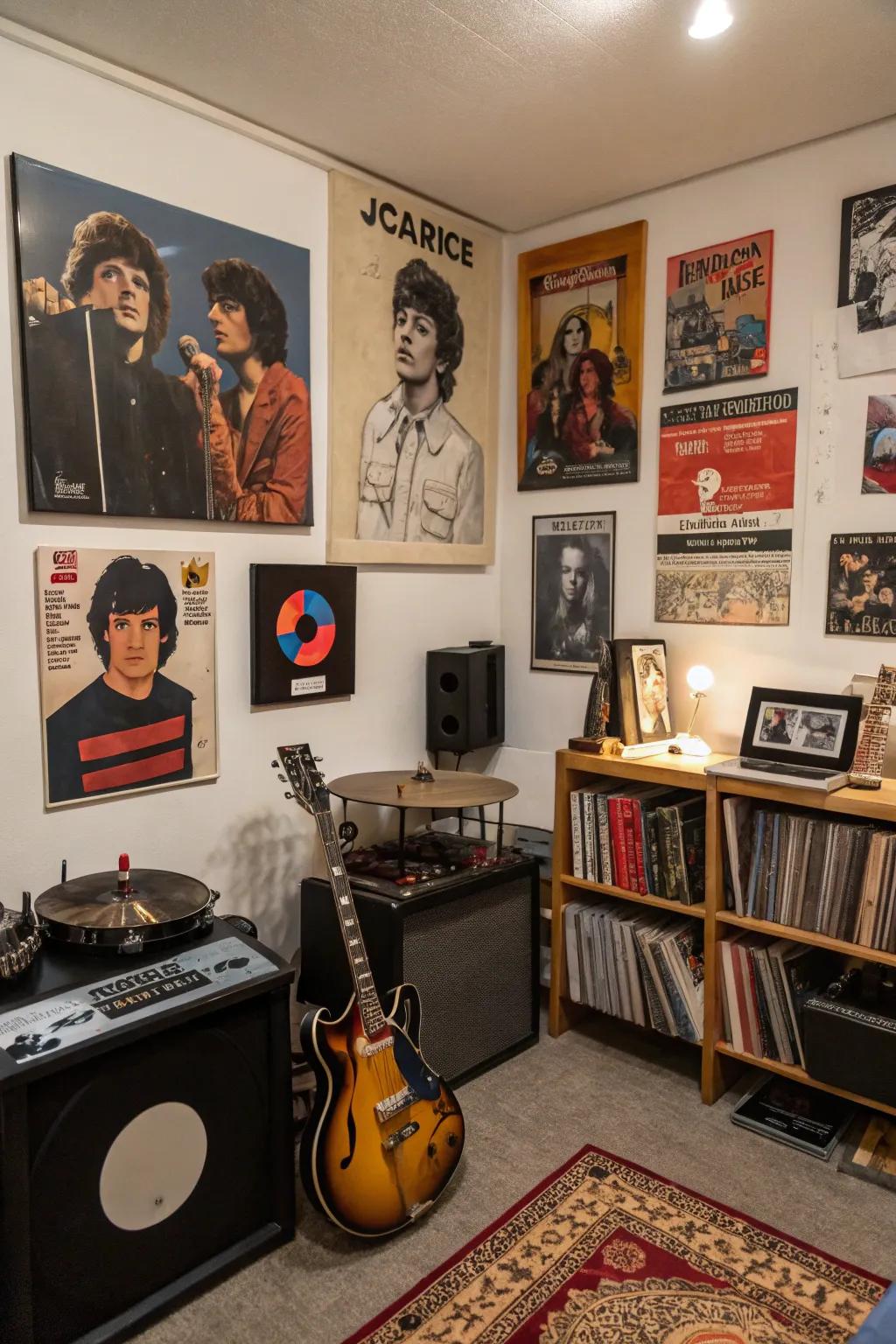 Art and mementos fill the room with character.