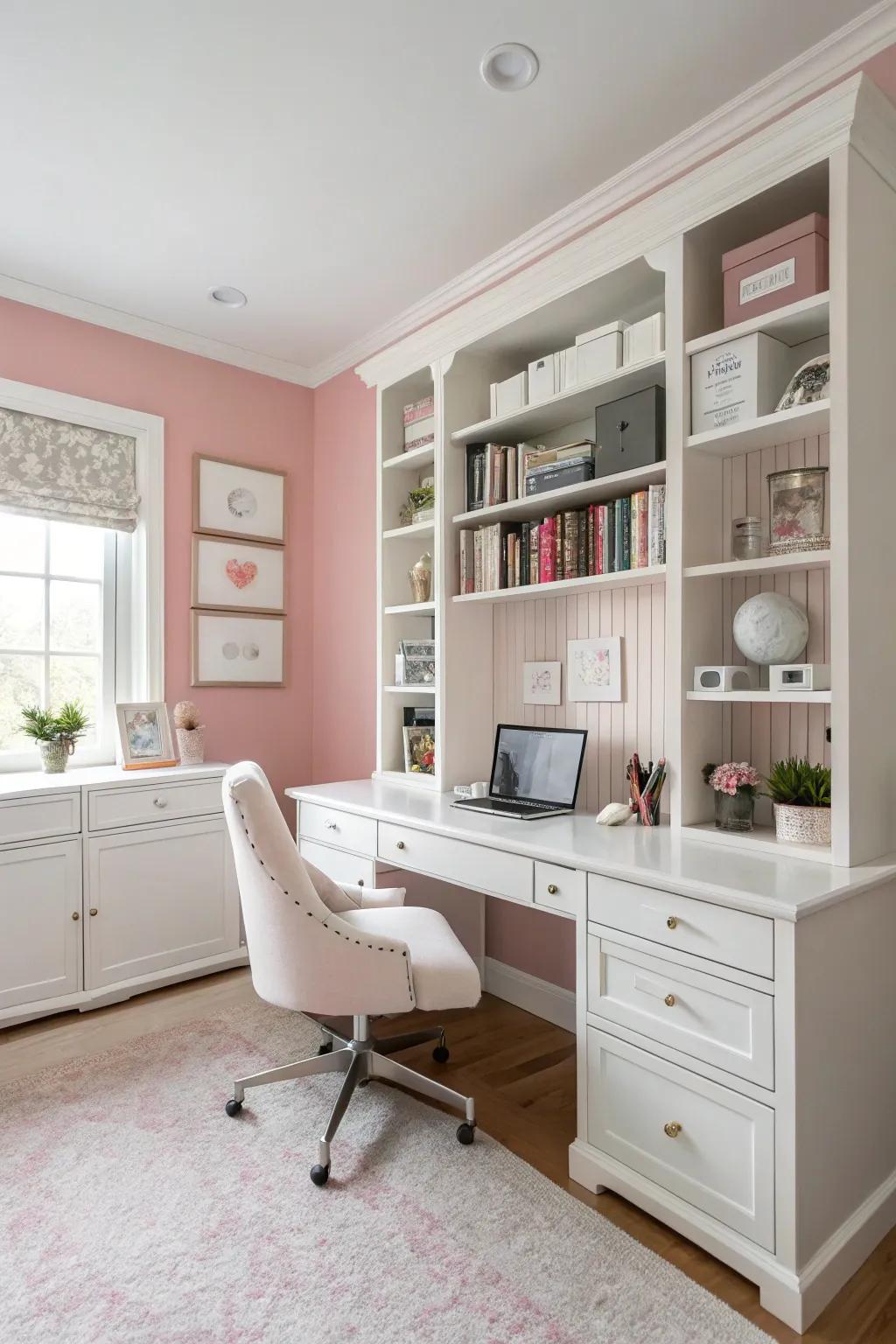 Pastels bring a calm, soft touch to your office.