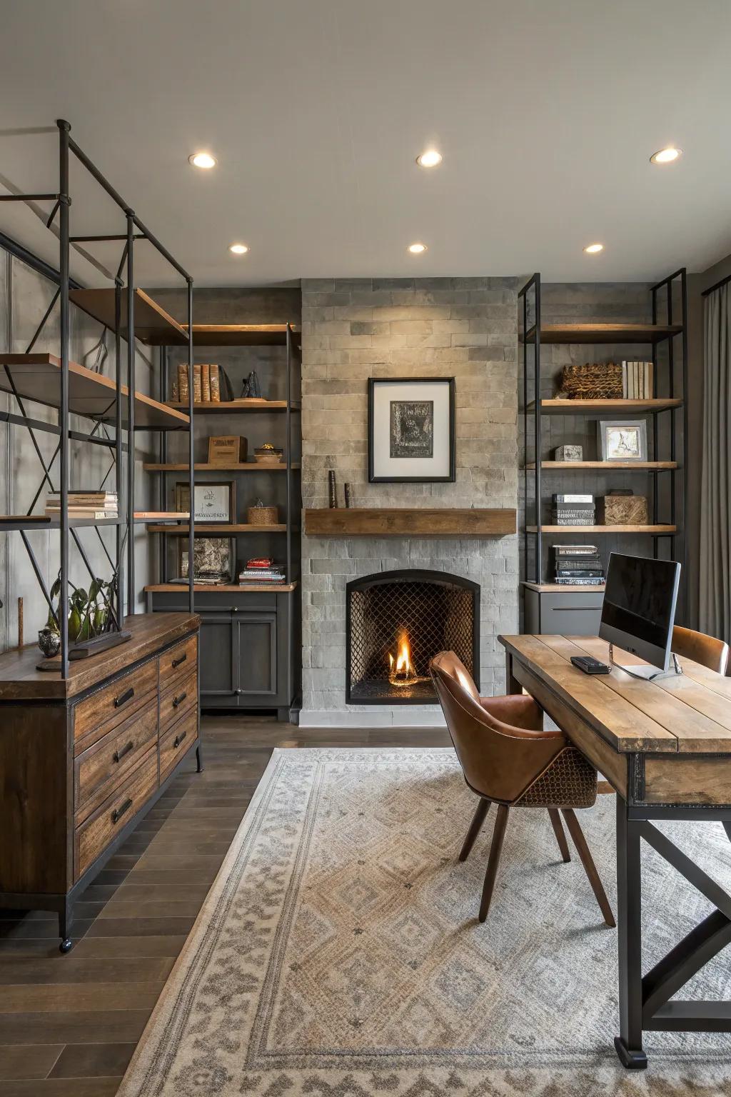 A fusion of materials enriches texture to the workspace.