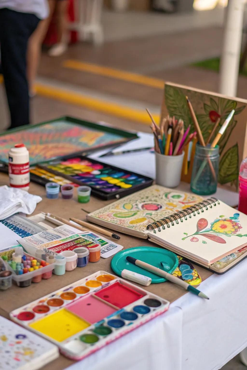 A collection of art materials ready to inspire imaginative projects.