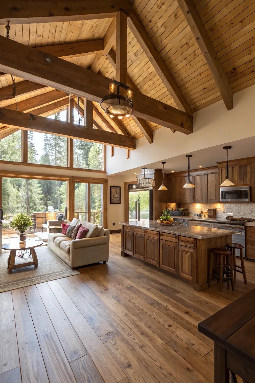 Timber accents add warmth and texture to open spaces.