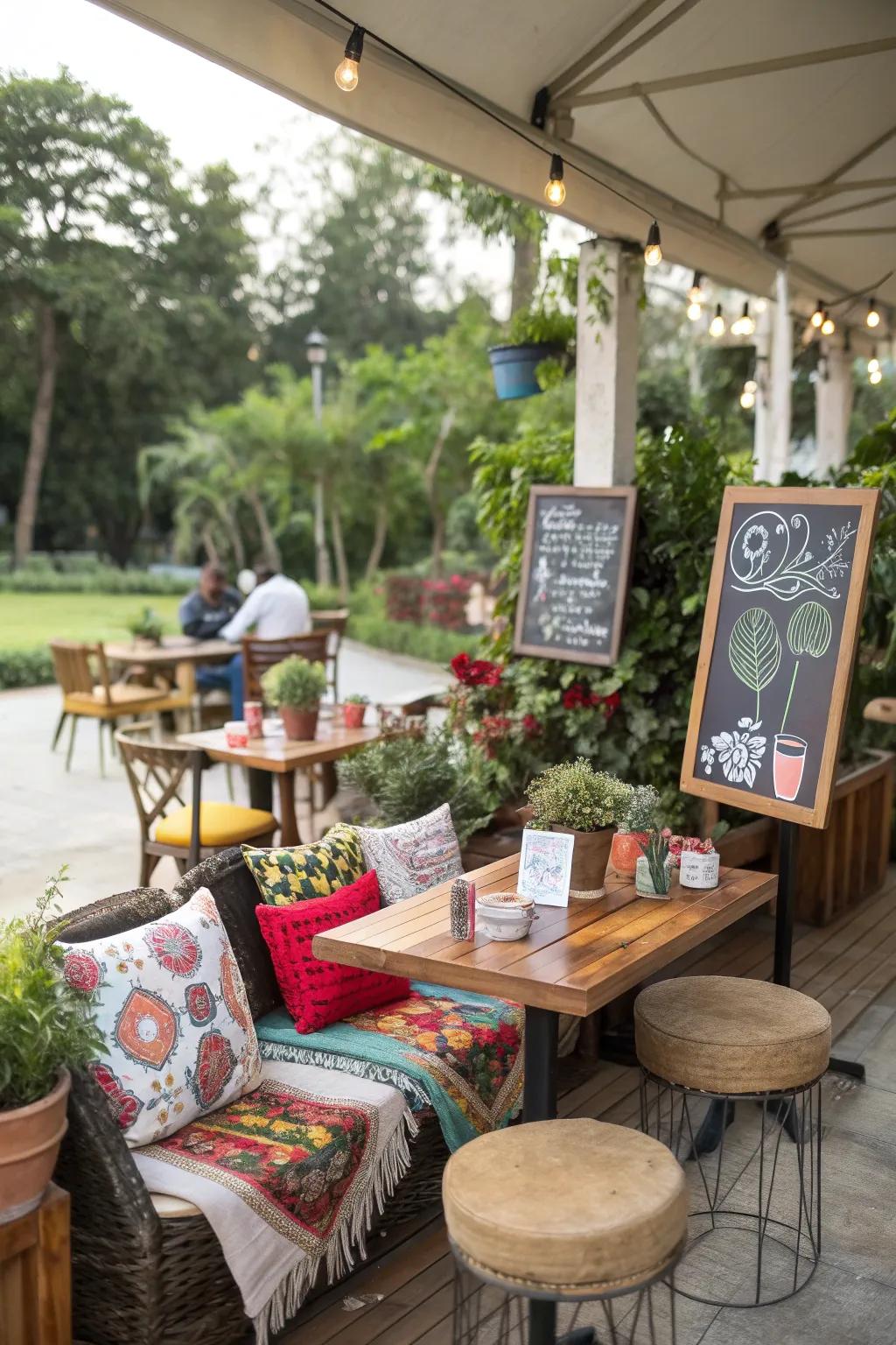 A java station adorned with charming personalized signage for a unique flourish.