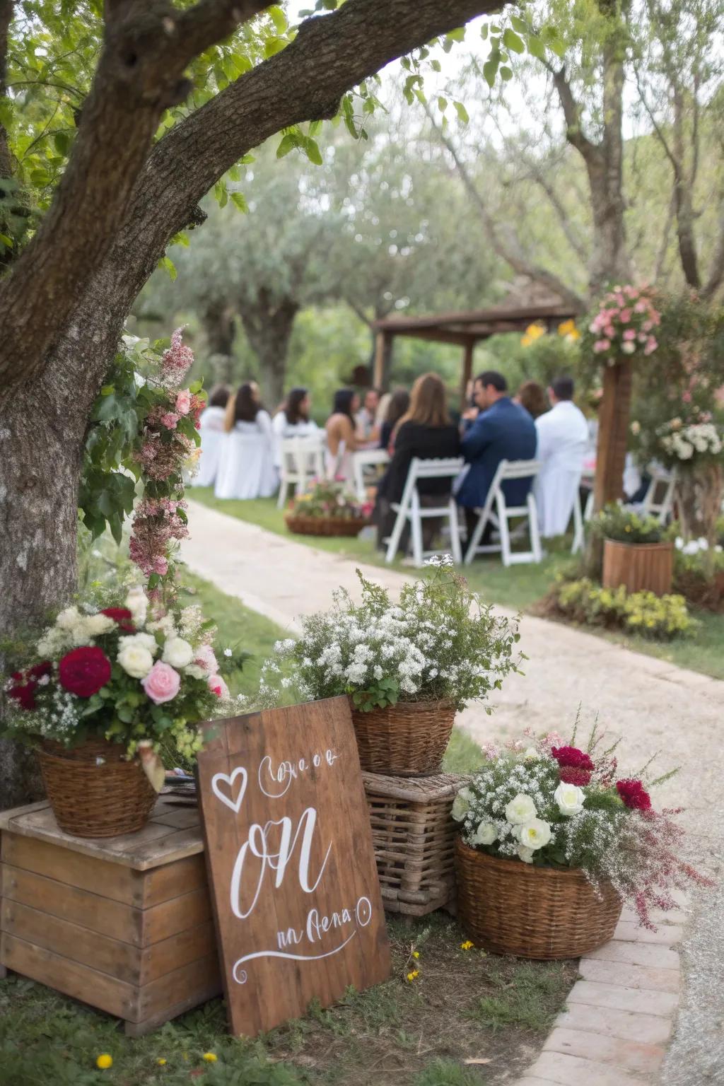 Direct your attendees utilizing personalized decorative signage.