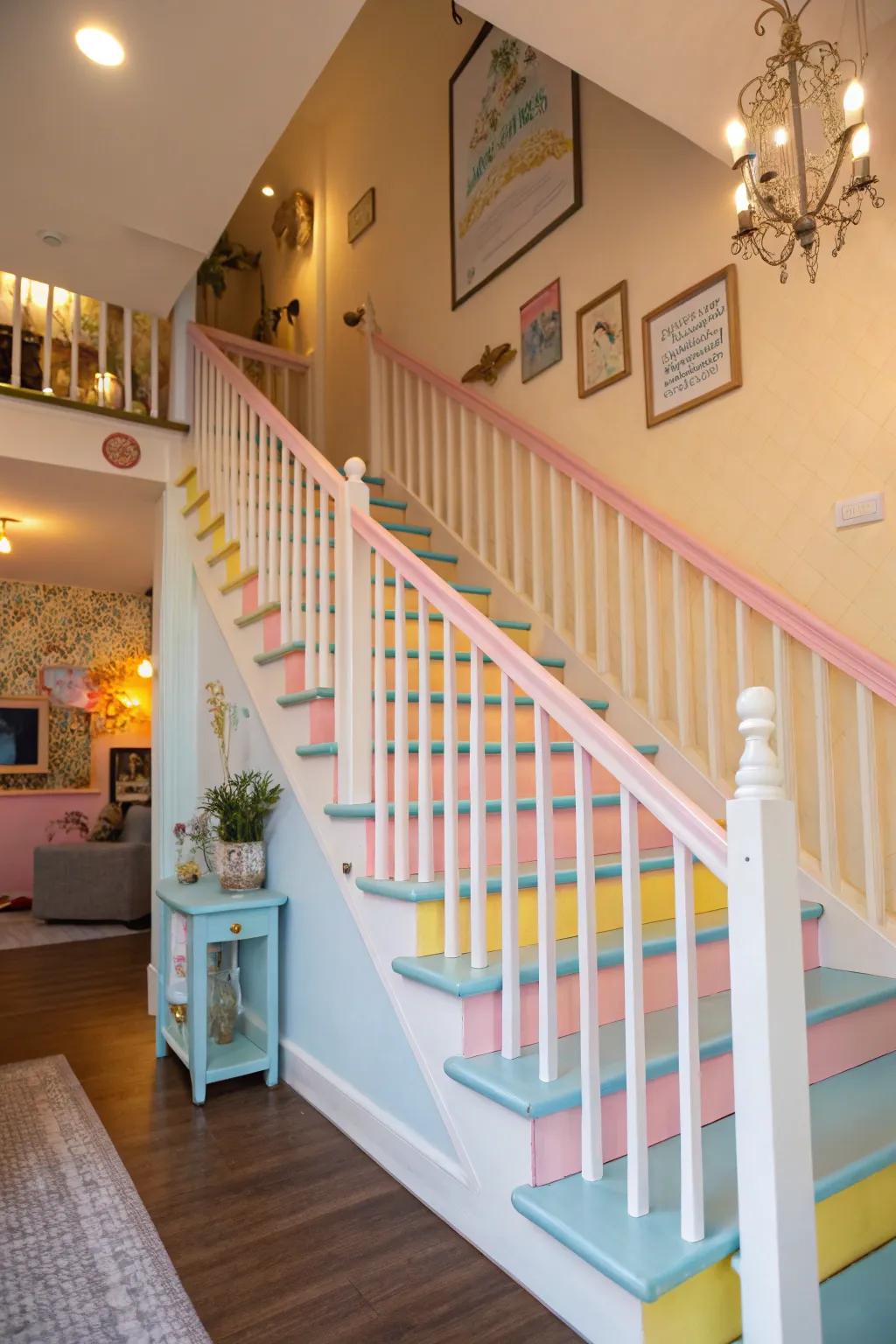 Pastels fashion a tranquil and whimsical vibe.