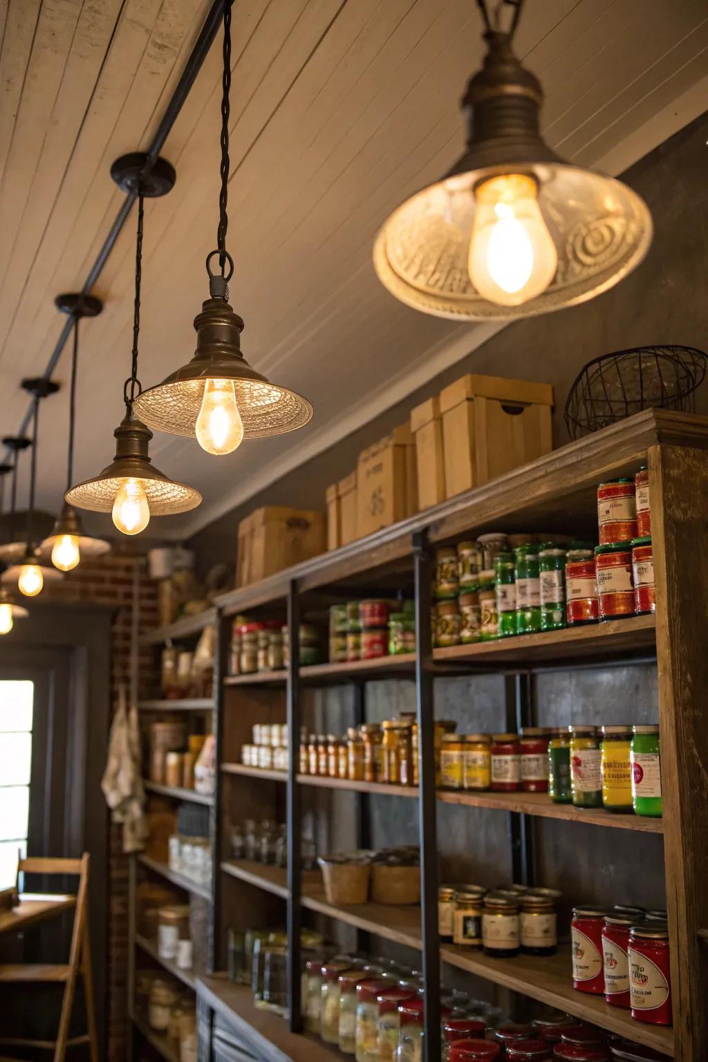 Vintage fixtures create a nostalgic ambiance.