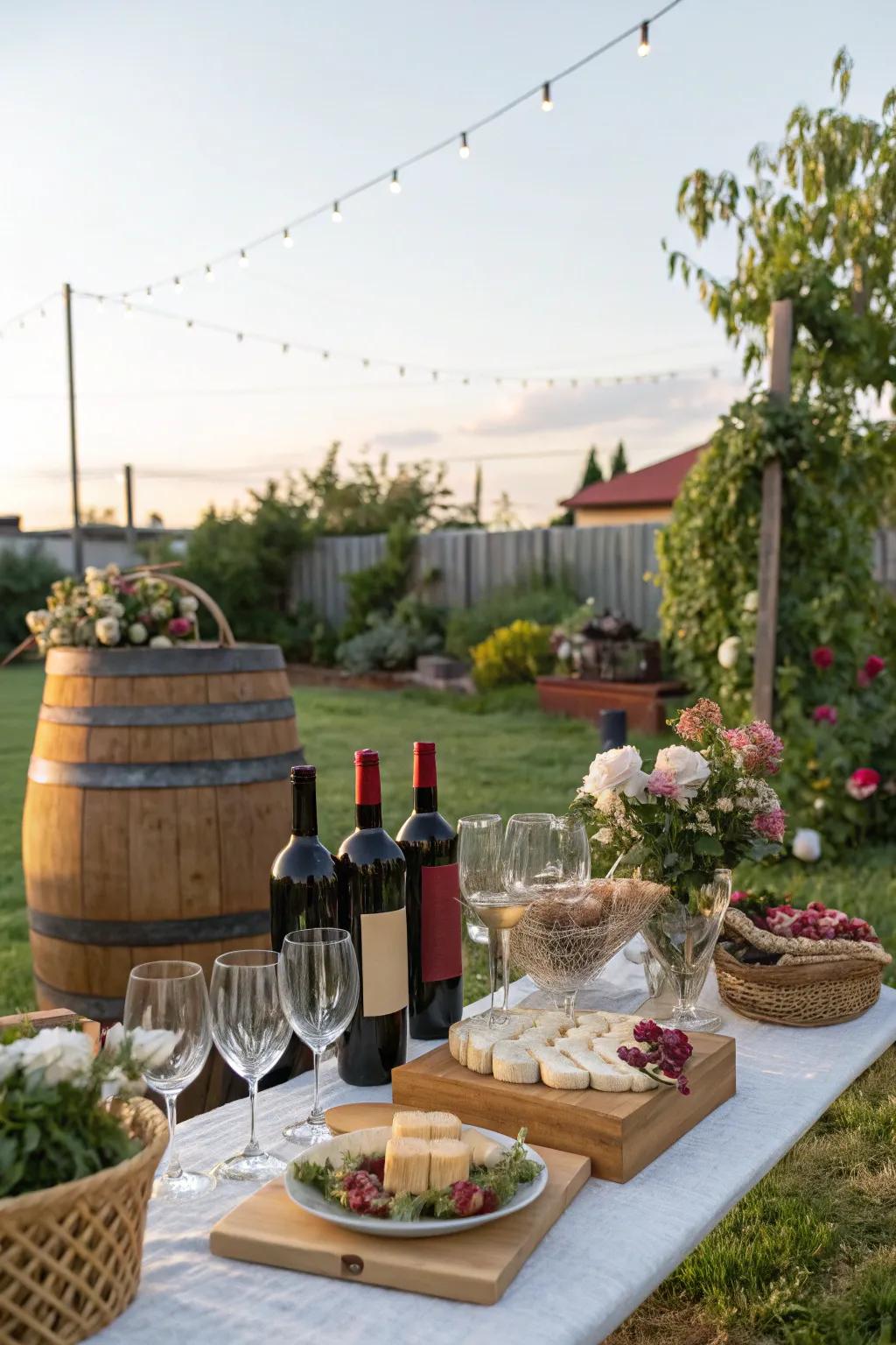 Savor aromas at a charming evening of wine sampling.