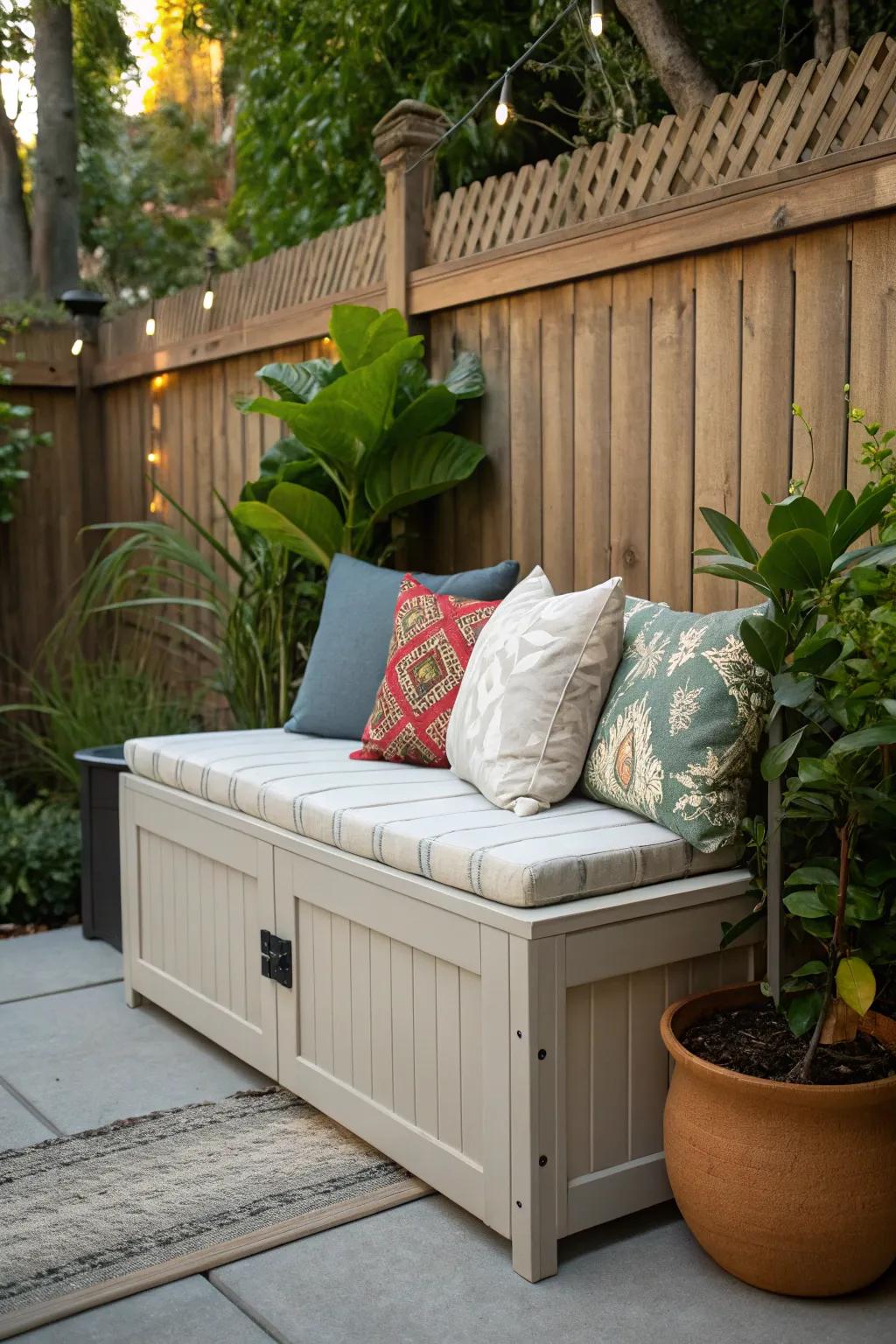 Benches deliver both seating and storage solutions.