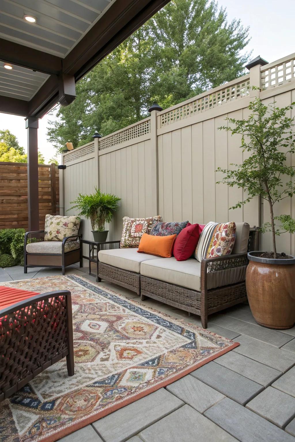 Infuse vibrancy through decorative soft furnishings.