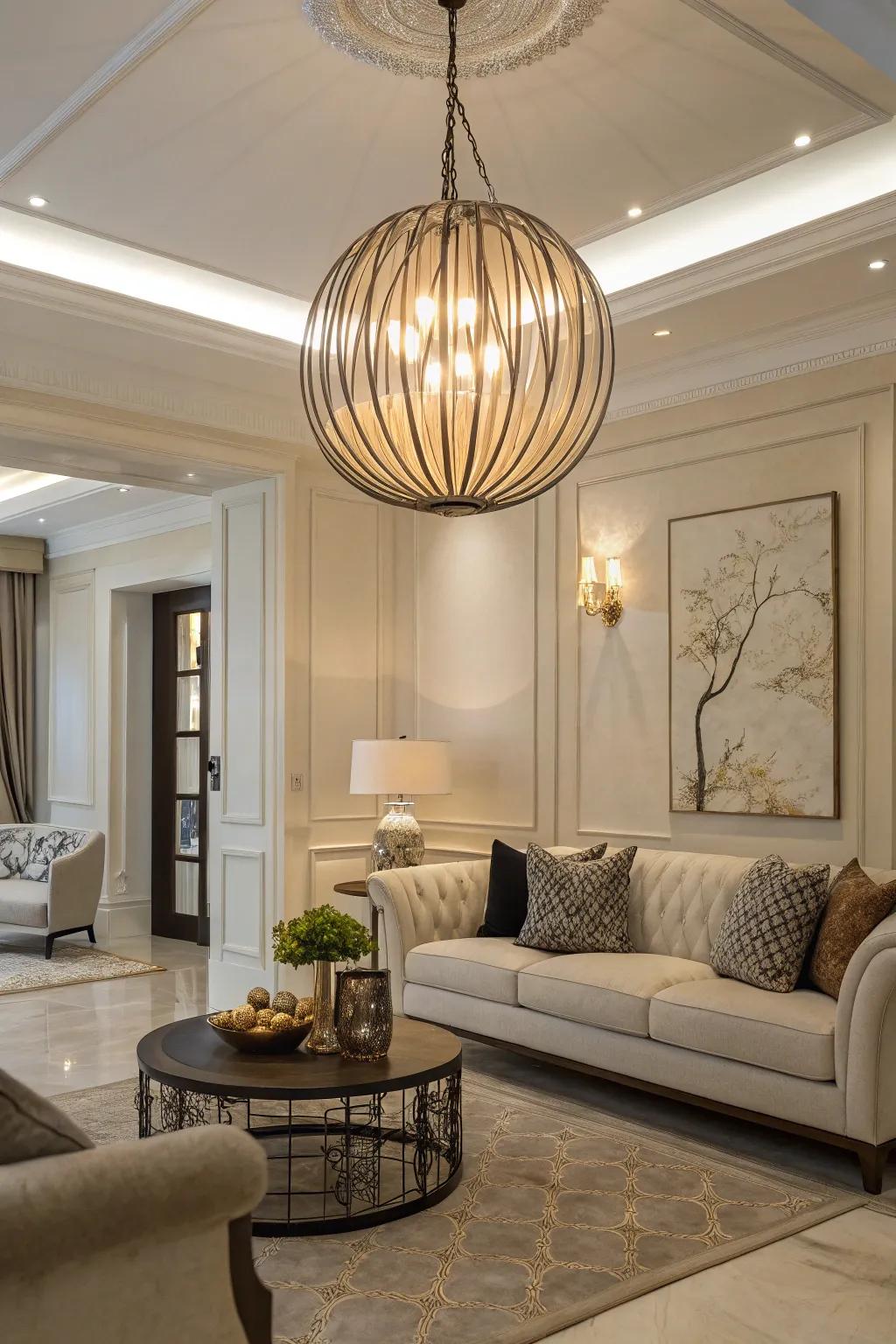 Artistic pendants are both lighting and decoration.