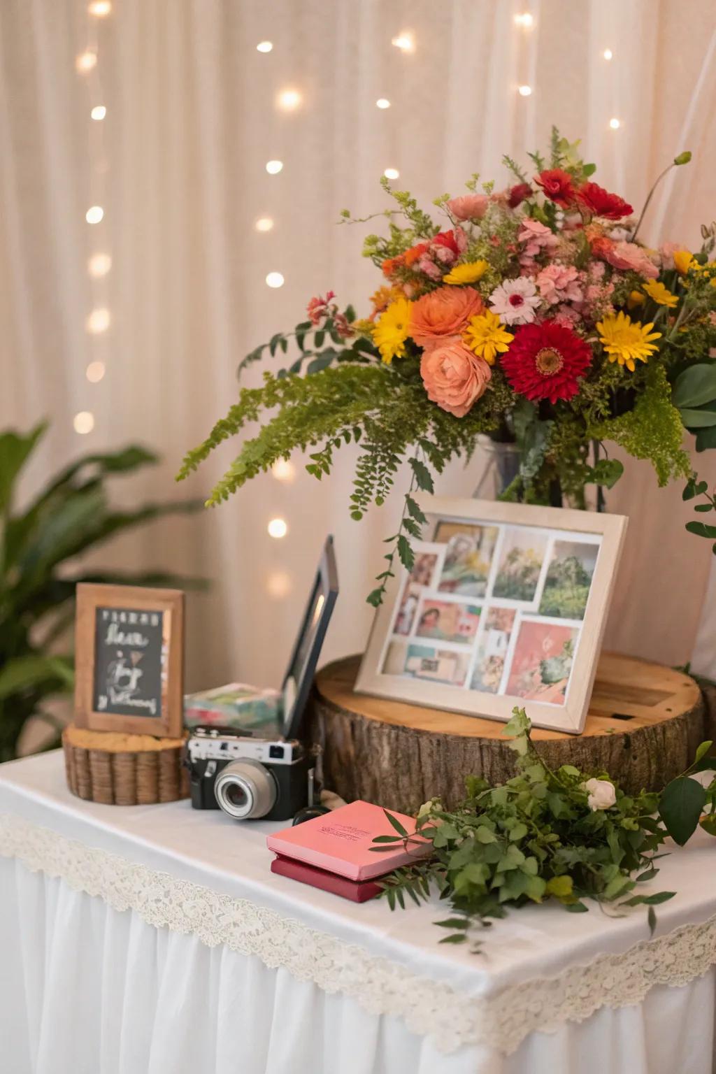 Blossom arrangements add class and color to your setup.