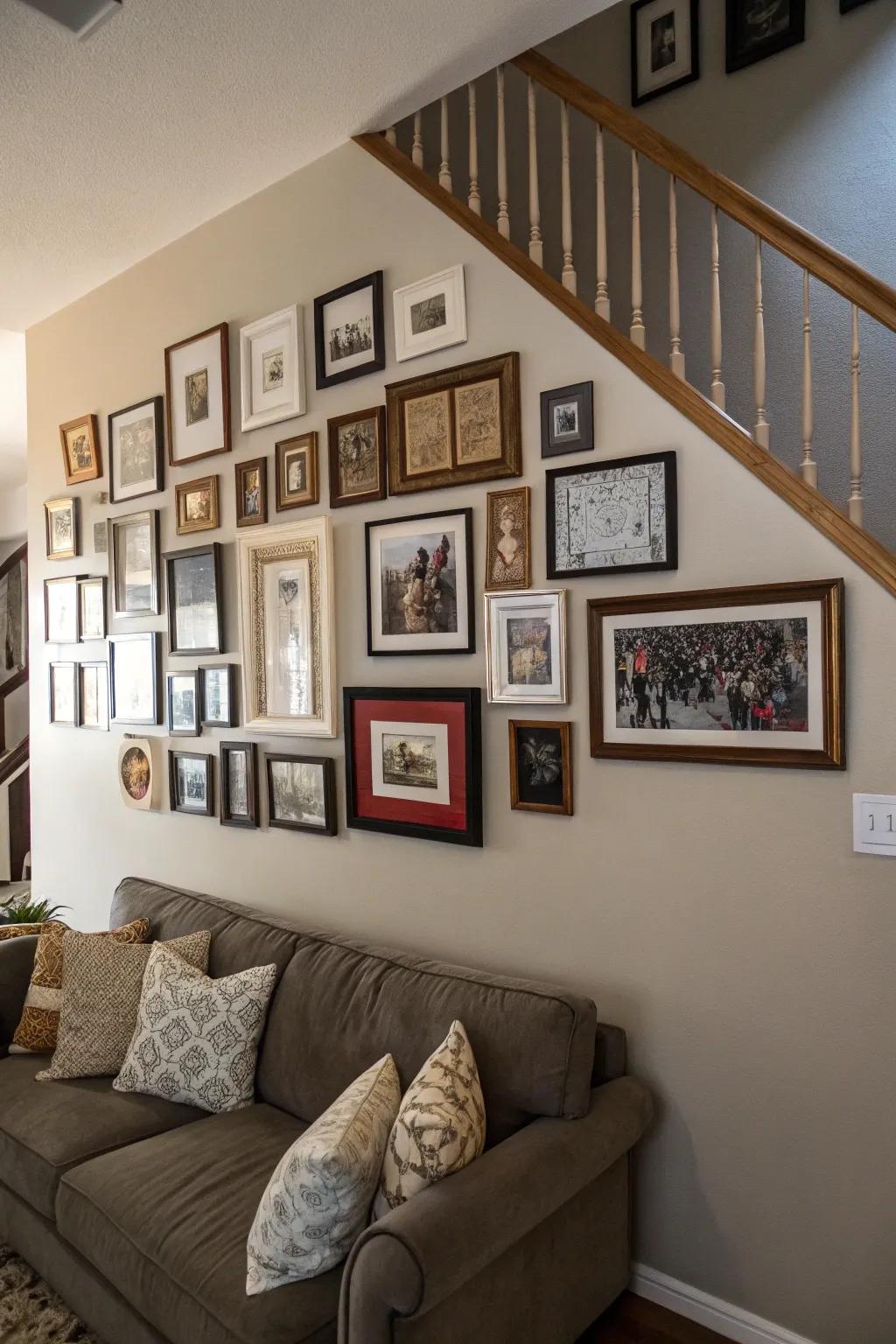 Uneven layouts add dynamic energy to your walls.