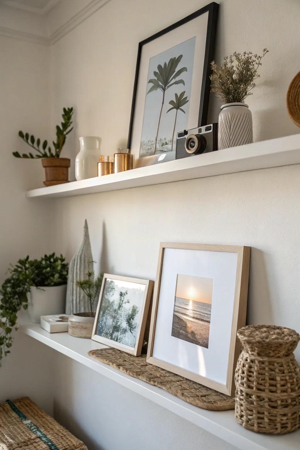 Adopt simplicity for a neat and sophisticated shelf.