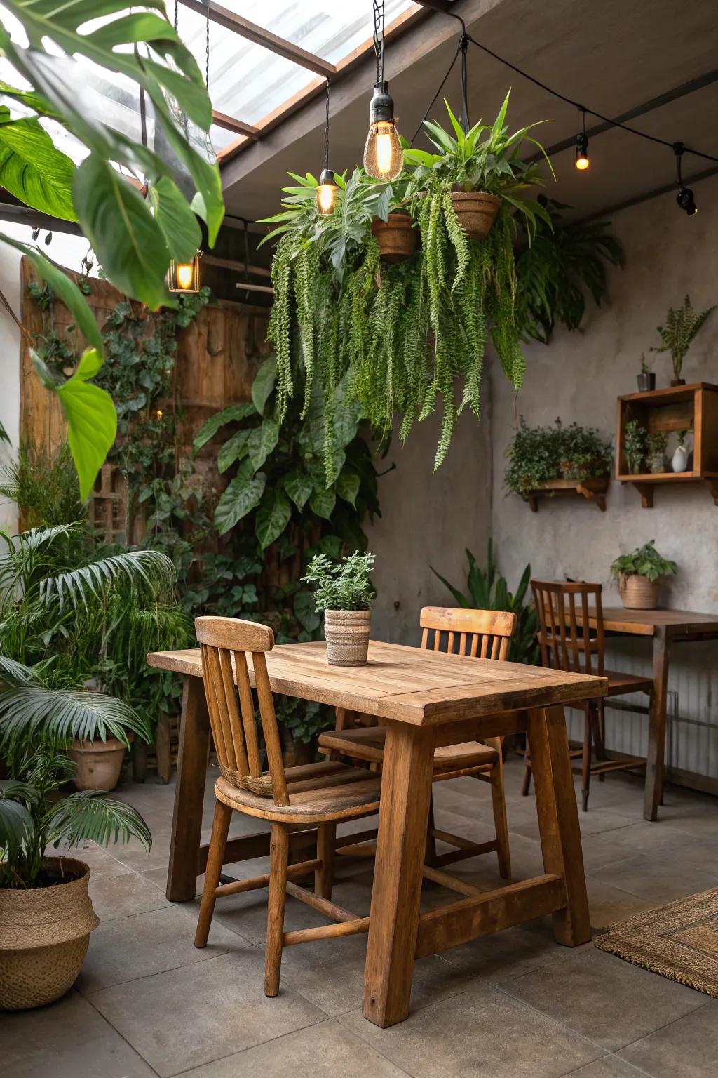 Appreciate rustic charm with natural elements.