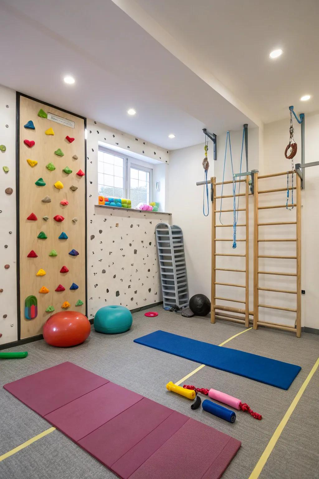 A recreational area equipped with fitness tools to enhance a balanced life.