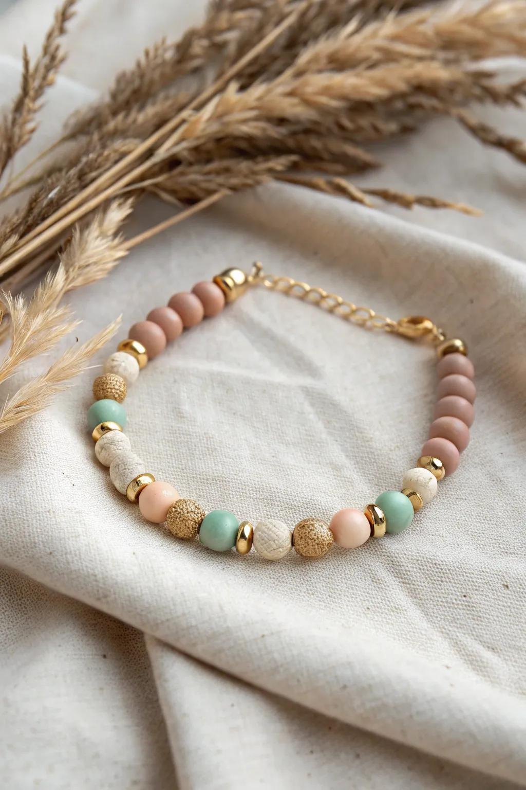 Elevate your aesthetic with a hint of golden grace in every bead.