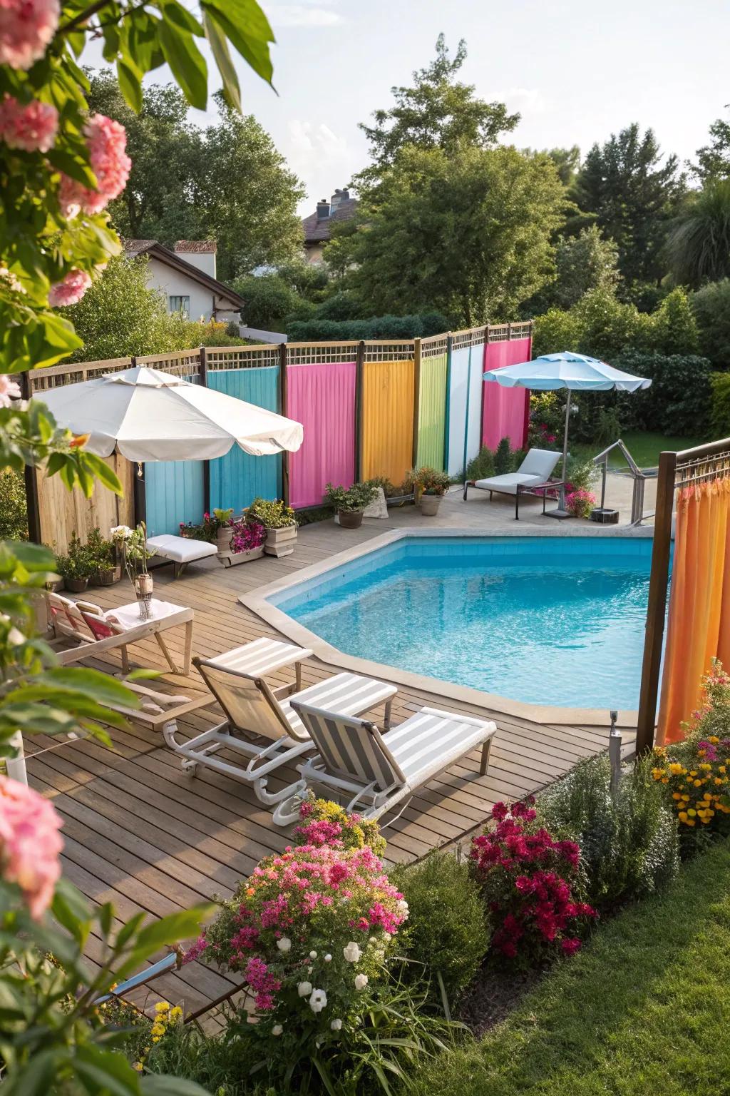 Seclusion dividers provide a versatile solution for poolside seclusion.