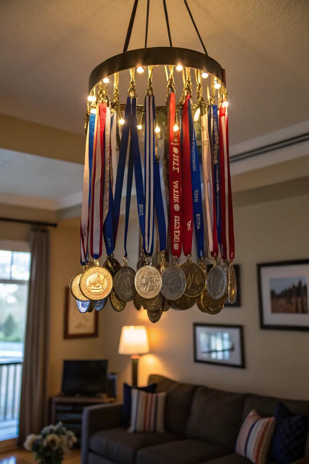 A medal chandelier adds a dazzling and distinctive focal point to any room.