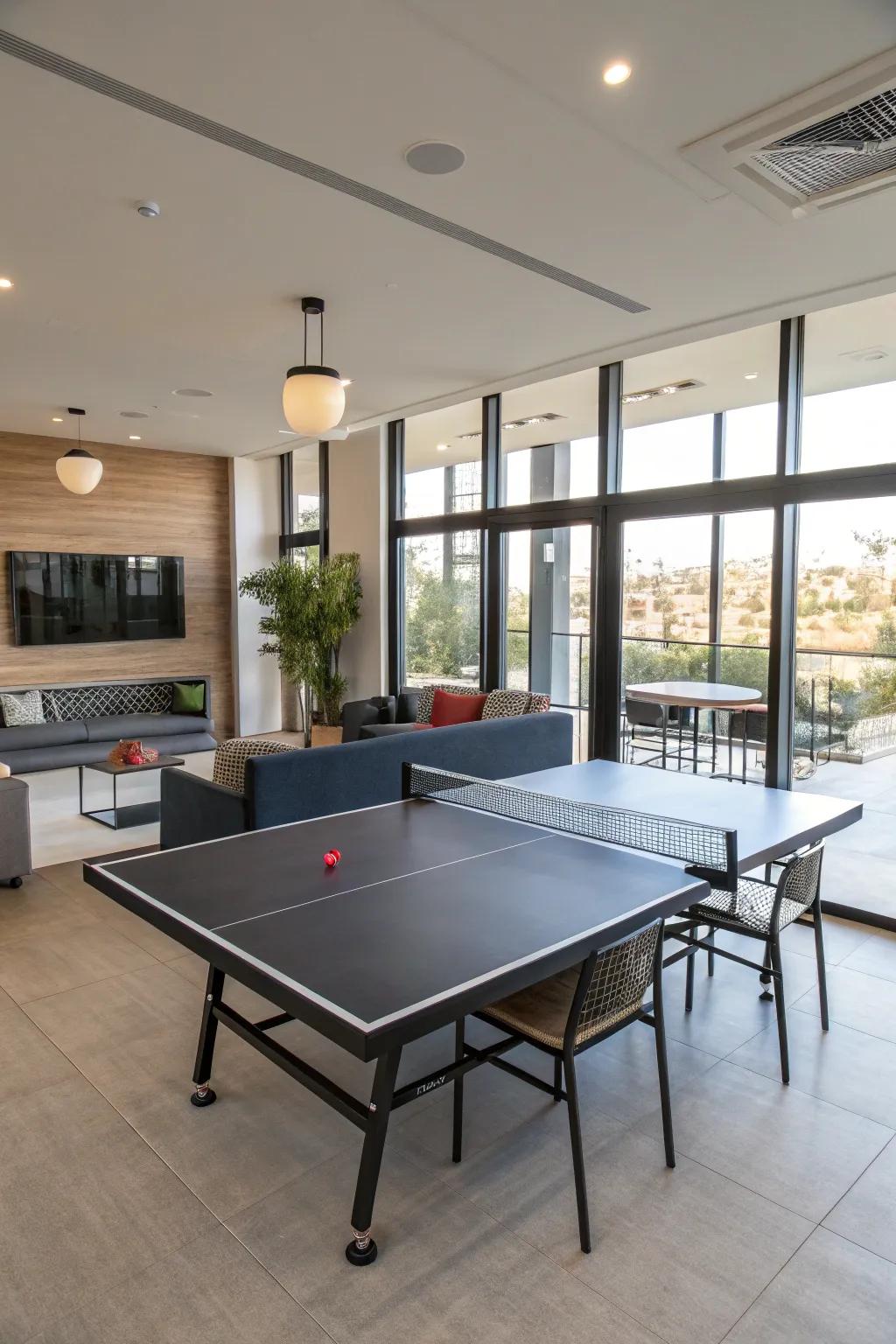 Multi-purpose tables offer versatility in your rec room.