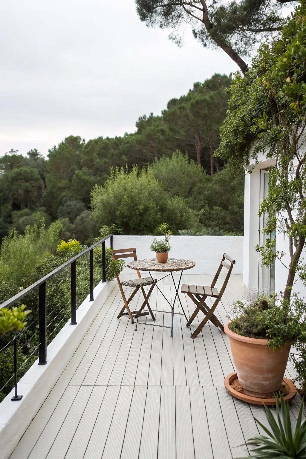 Embrace minimalism with a straightforward veranda design.