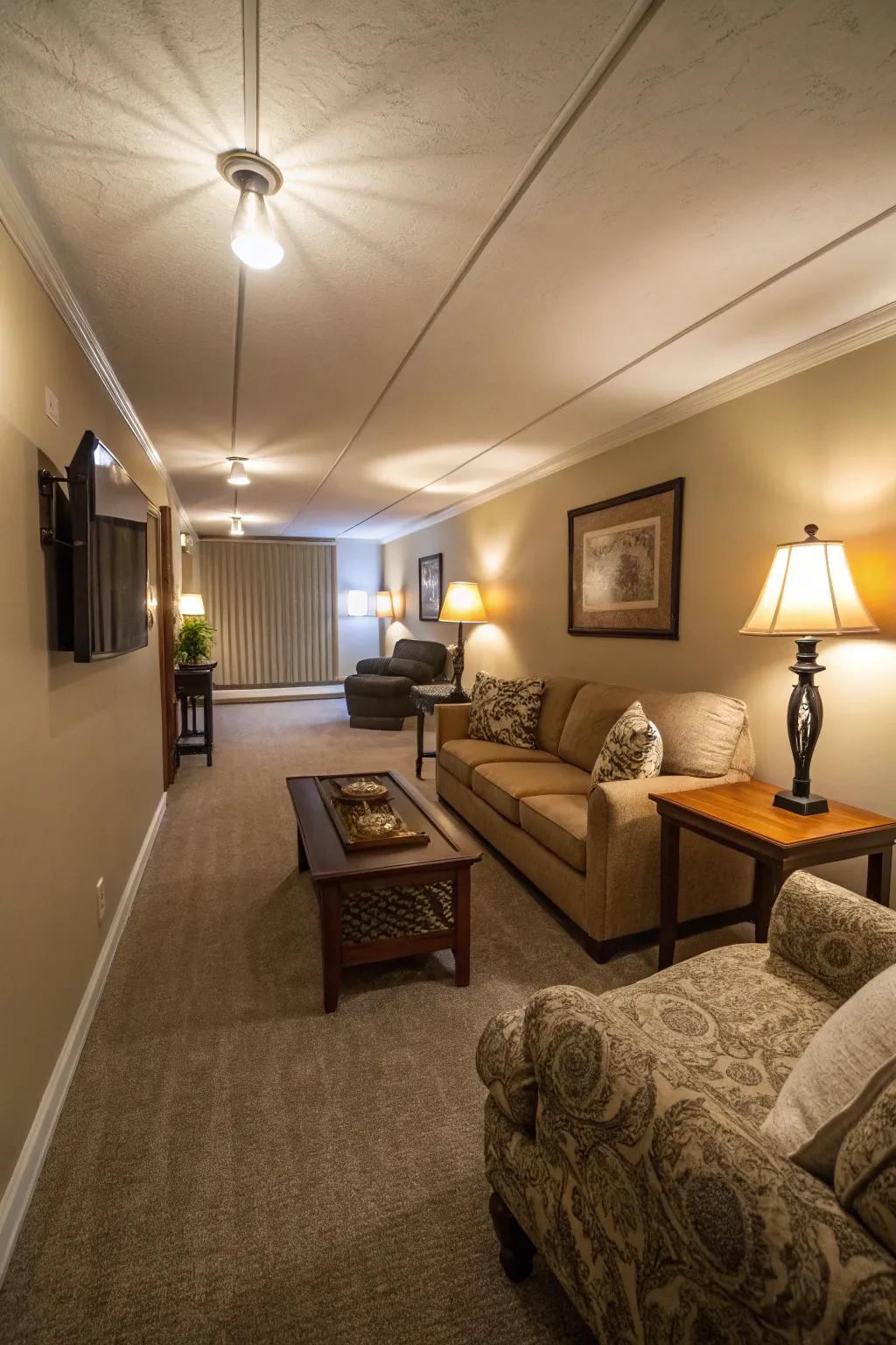 Lighting affects how space is perceived and produces atmosphere.