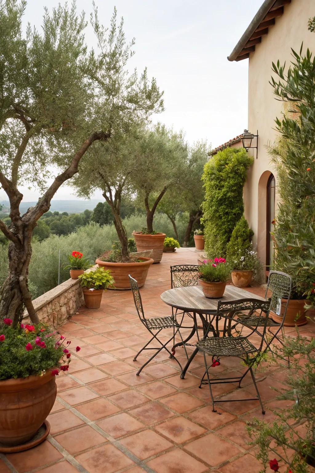 Mediterranean charm brings vacation vibes home.