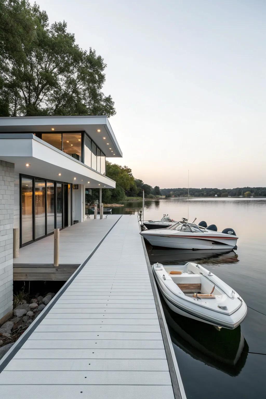 A dock design that exudes elegance and simplicity.