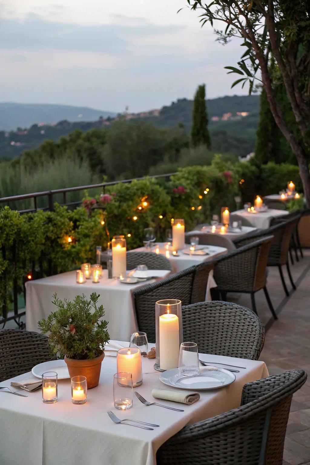 LED candles offer a romantic glow without the concern.