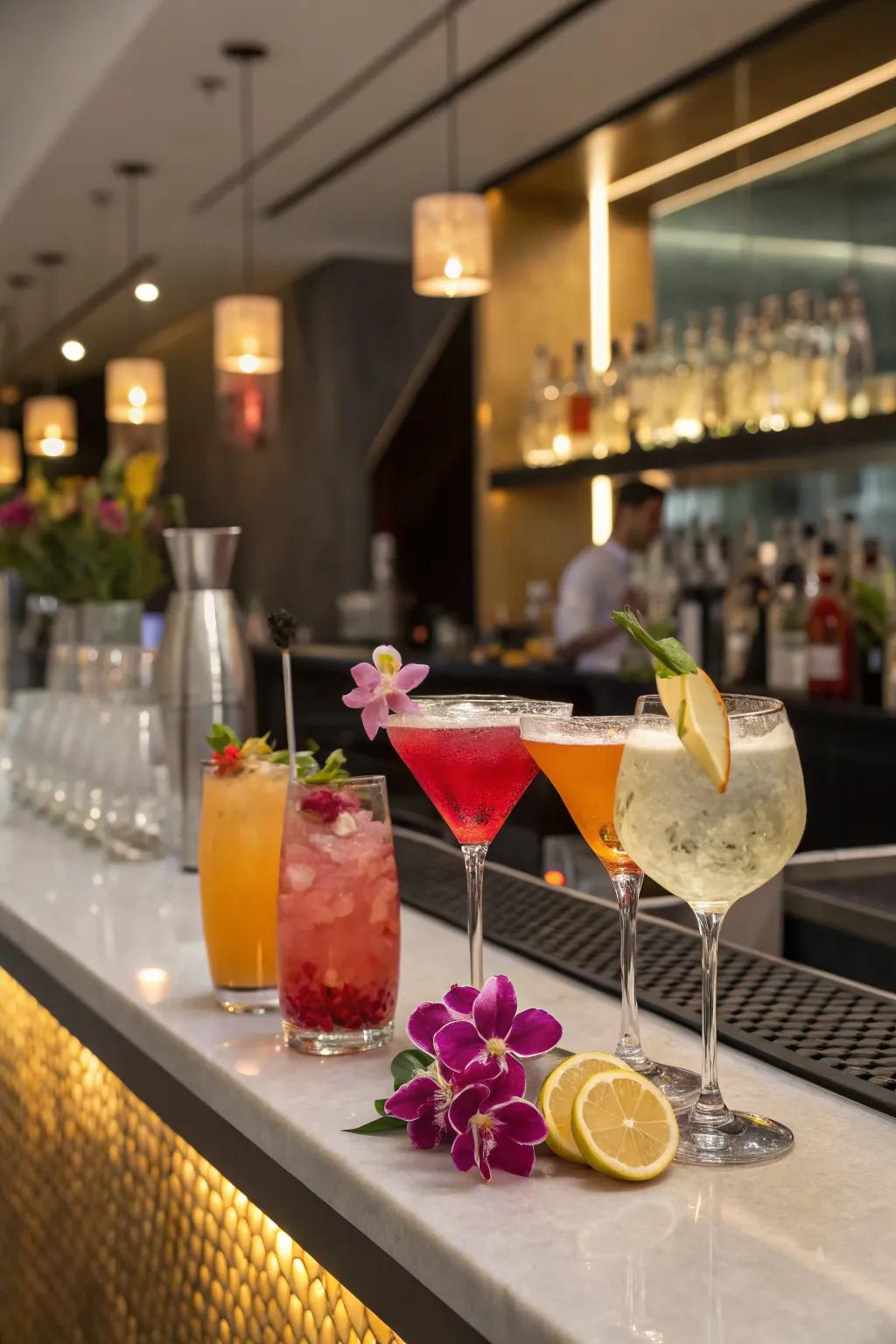 Signature cocktails designed for the retirement celebration.