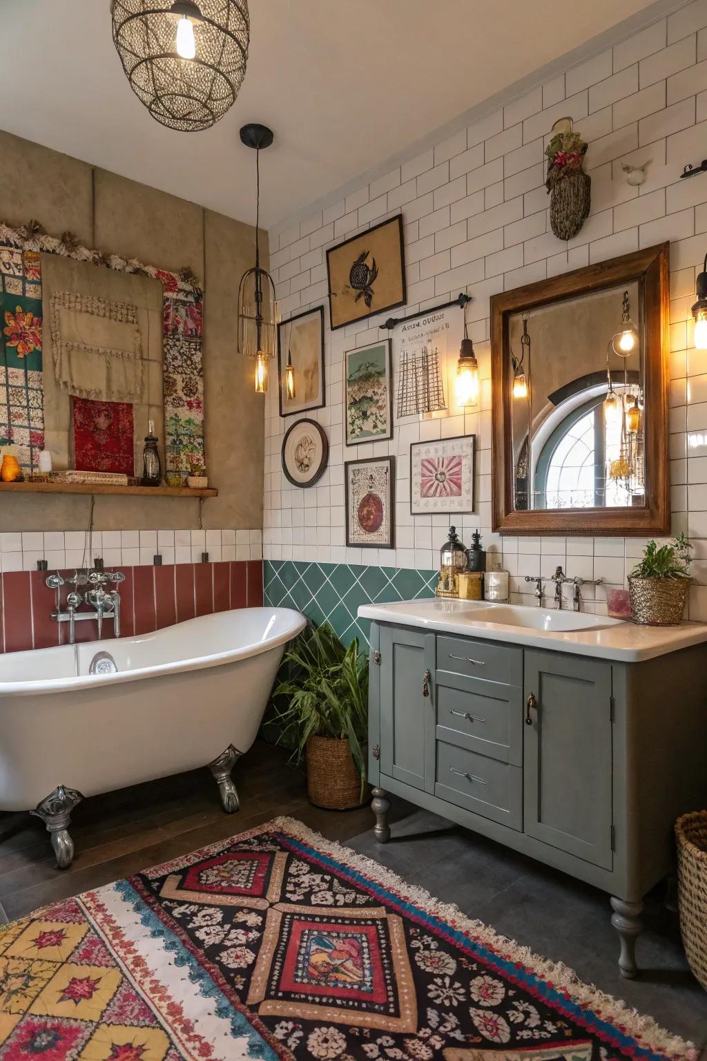 An eclectic mix of styles brings a rich tapestry of history to your bathroom.
