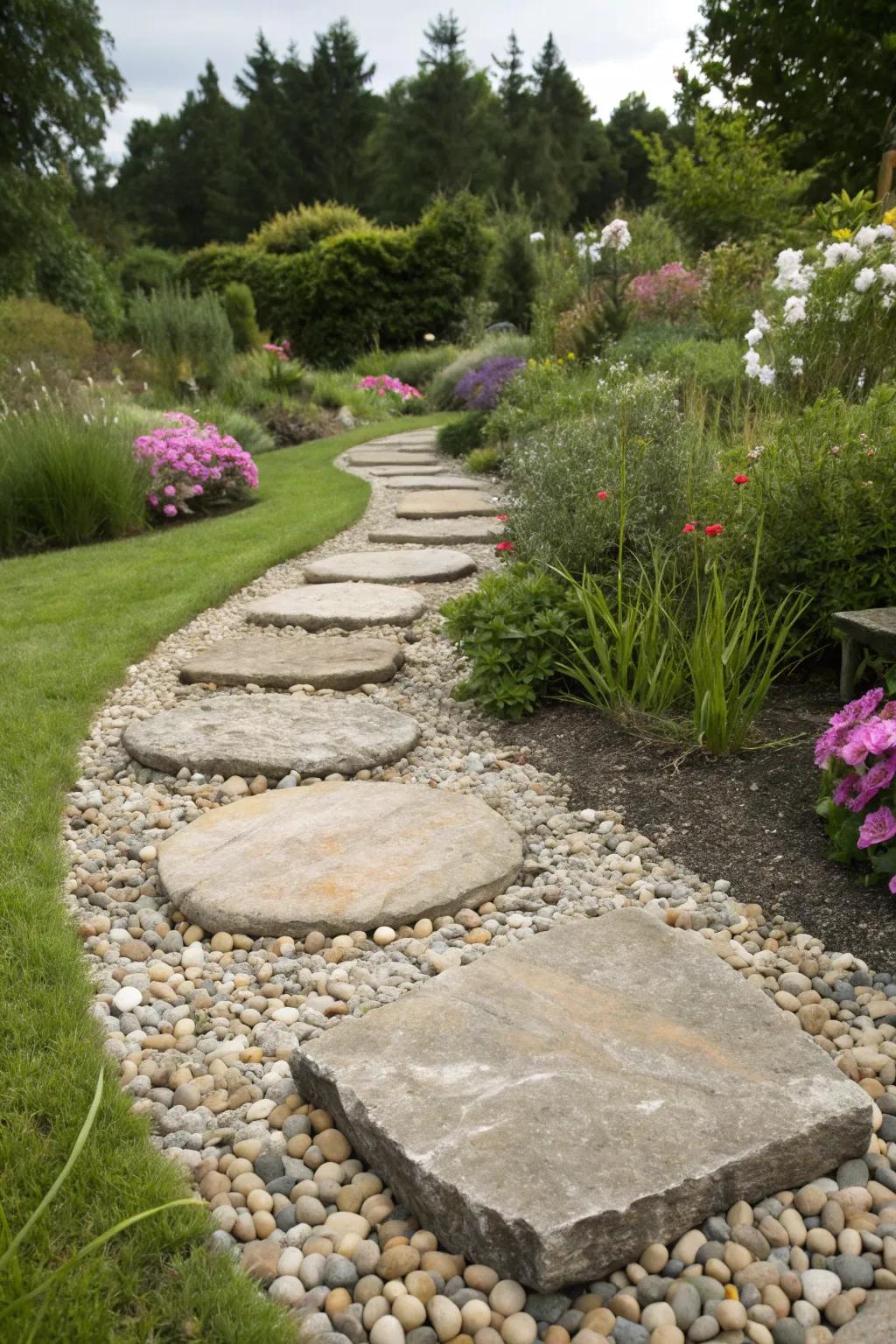 Stepping stones offer a timeless and practical path solution.