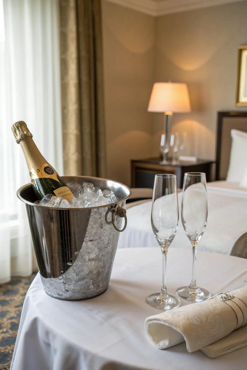 Bubbly sets the tone for celebration and romance.