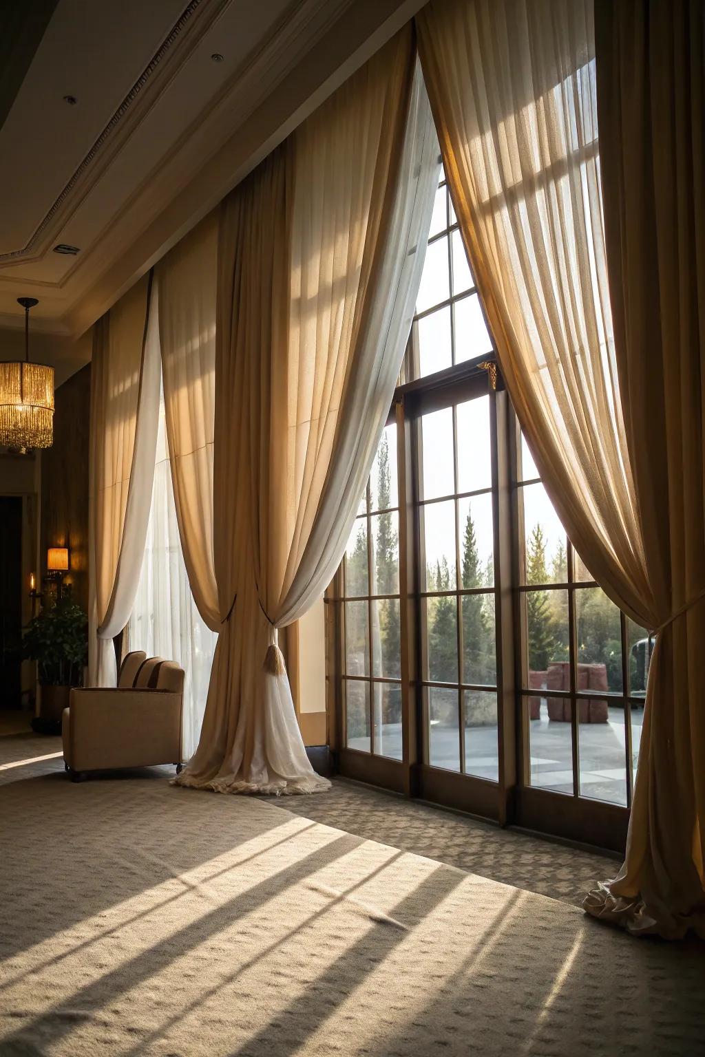With flowing draperies, add opulence.